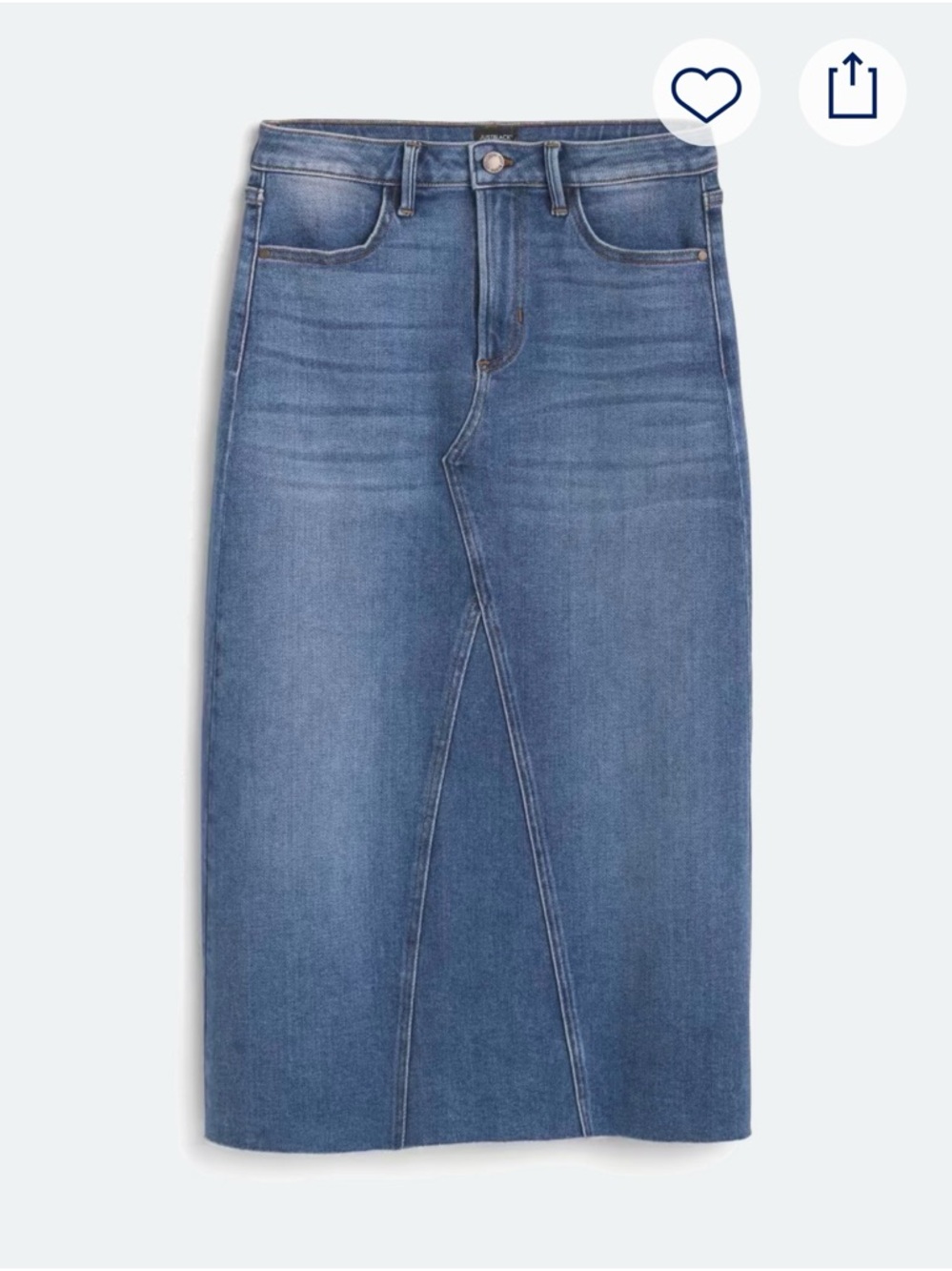 Denim Midi Skirt Blue Size Medium